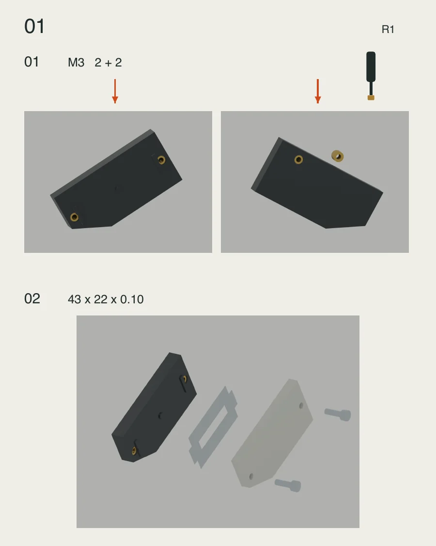 Wordless cartridge assembly, page 1 of 3